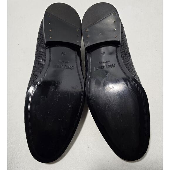 Roberto Cavalli Men\'s Night Woven Leather Loafers Black Size 39 EU/ 6 US. main image 9